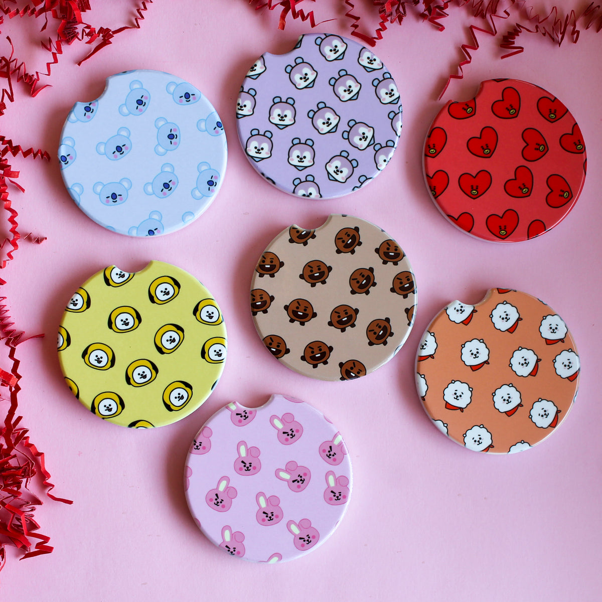 BT21 SOLOS CAR COASTERS